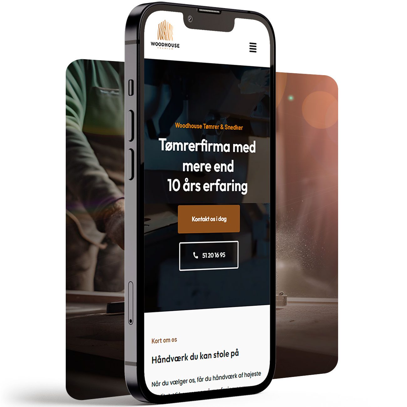 Professionel håndværker-hjemmeside på mobil og tablet – tiltræk flere kunder online